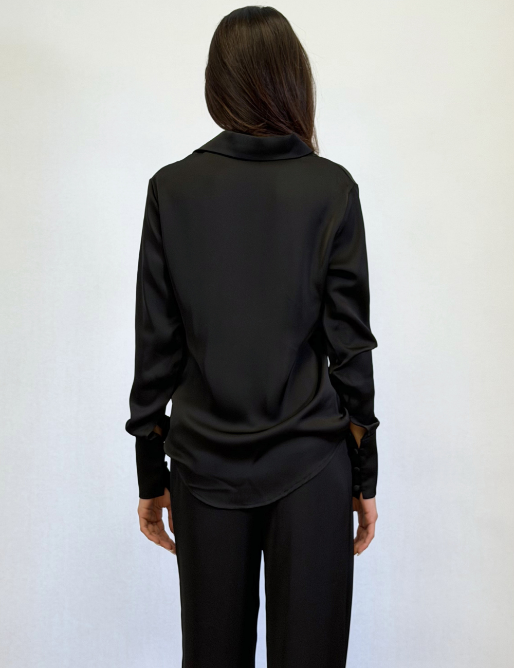 Silk Asymmetric Top In Black