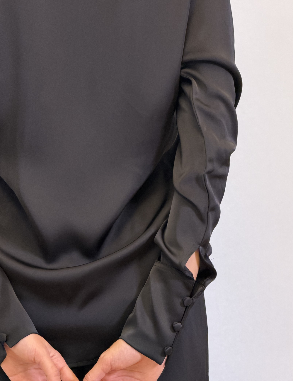 Silk Asymmetric Top In Black