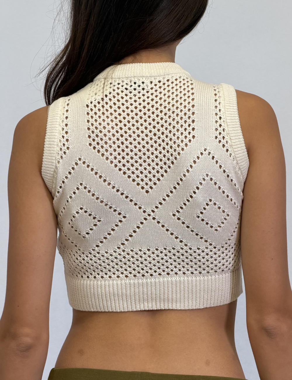 Argyle Knit Top