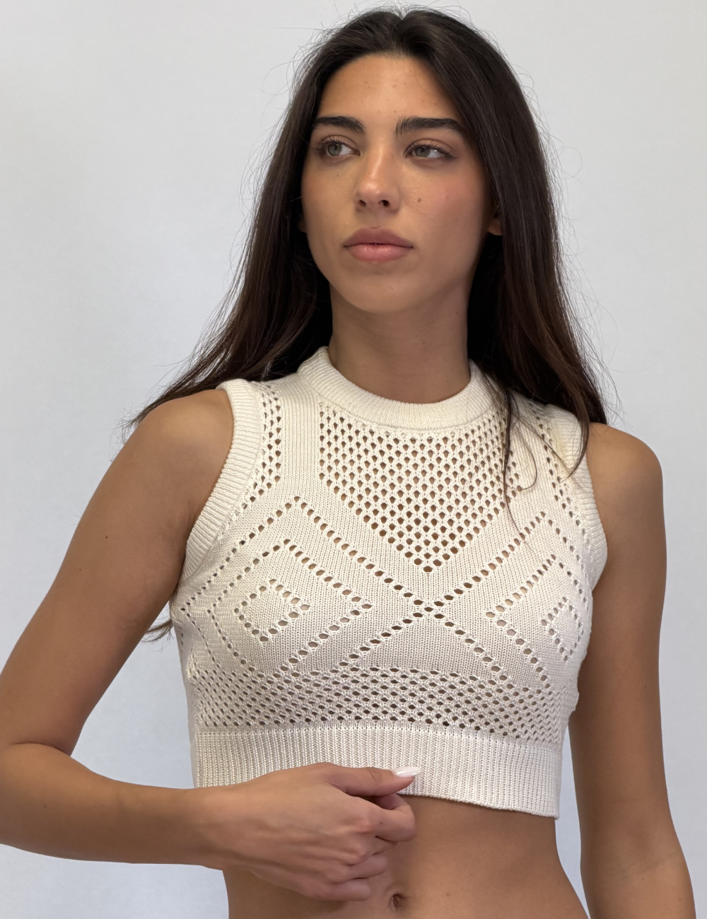Argyle Knit Top