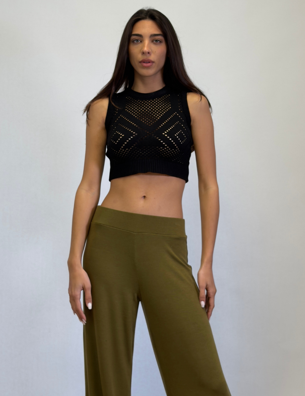 Argyle Knit Top