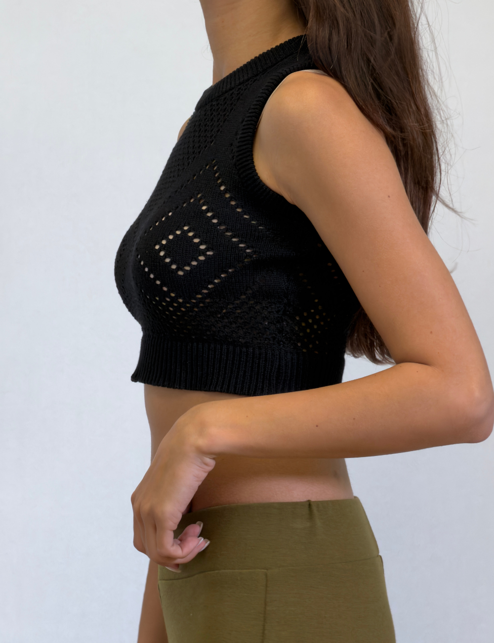 Argyle Knit Top