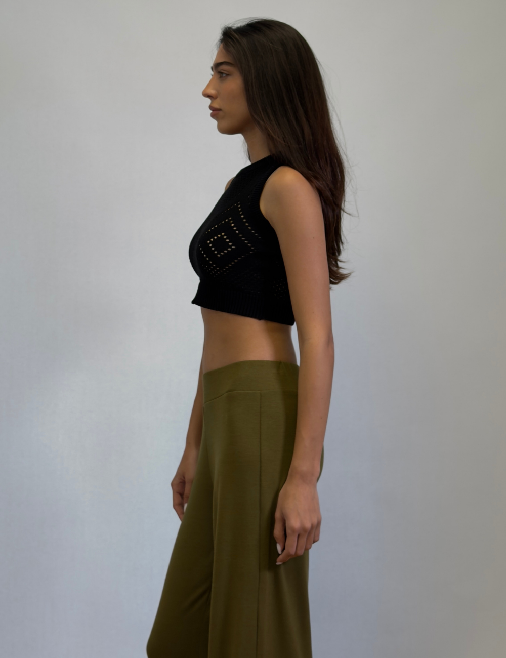 Argyle Knit Top