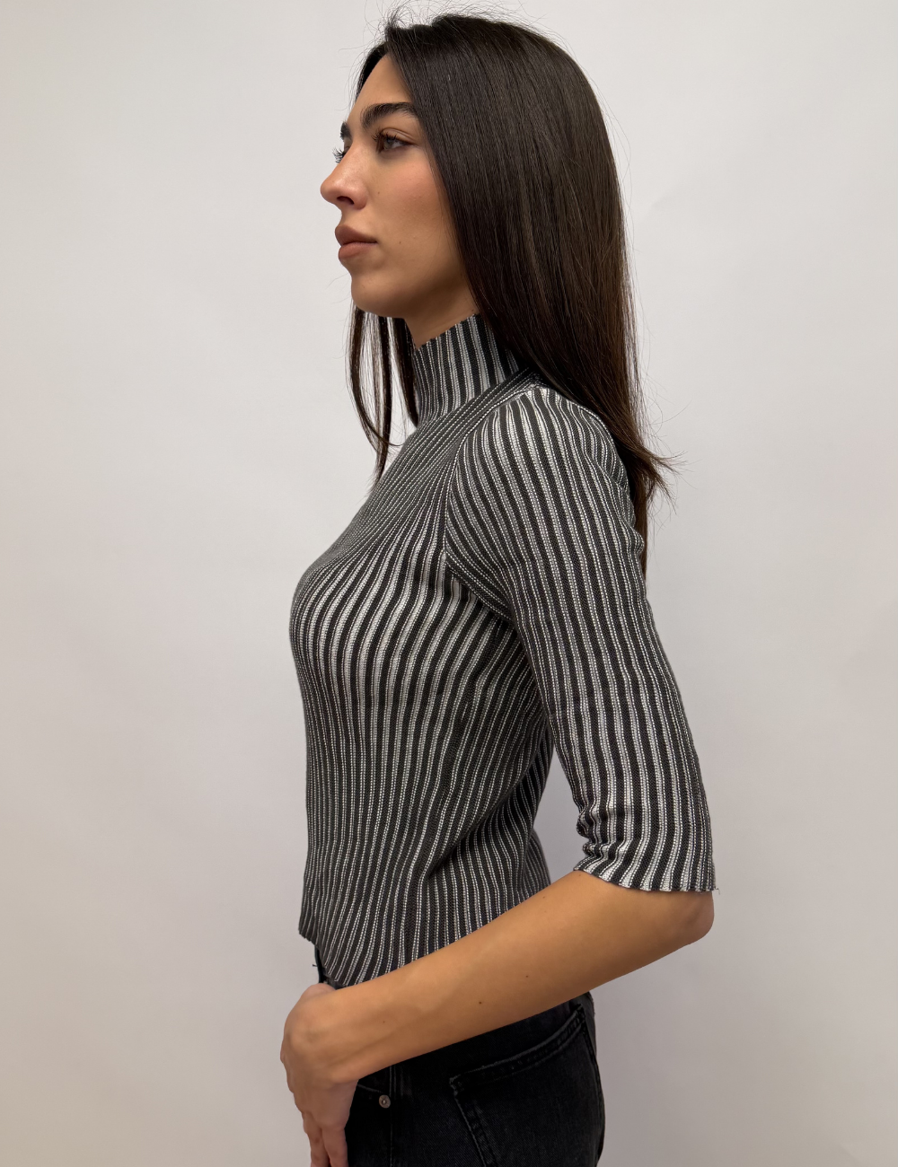Two Tone Ribbed Top