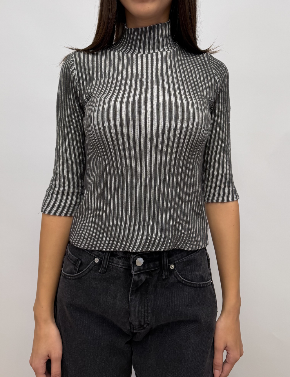 Two Tone Ribbed Top