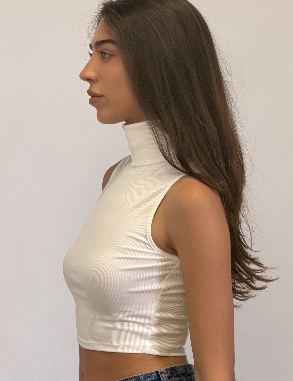High neck Cropped Top