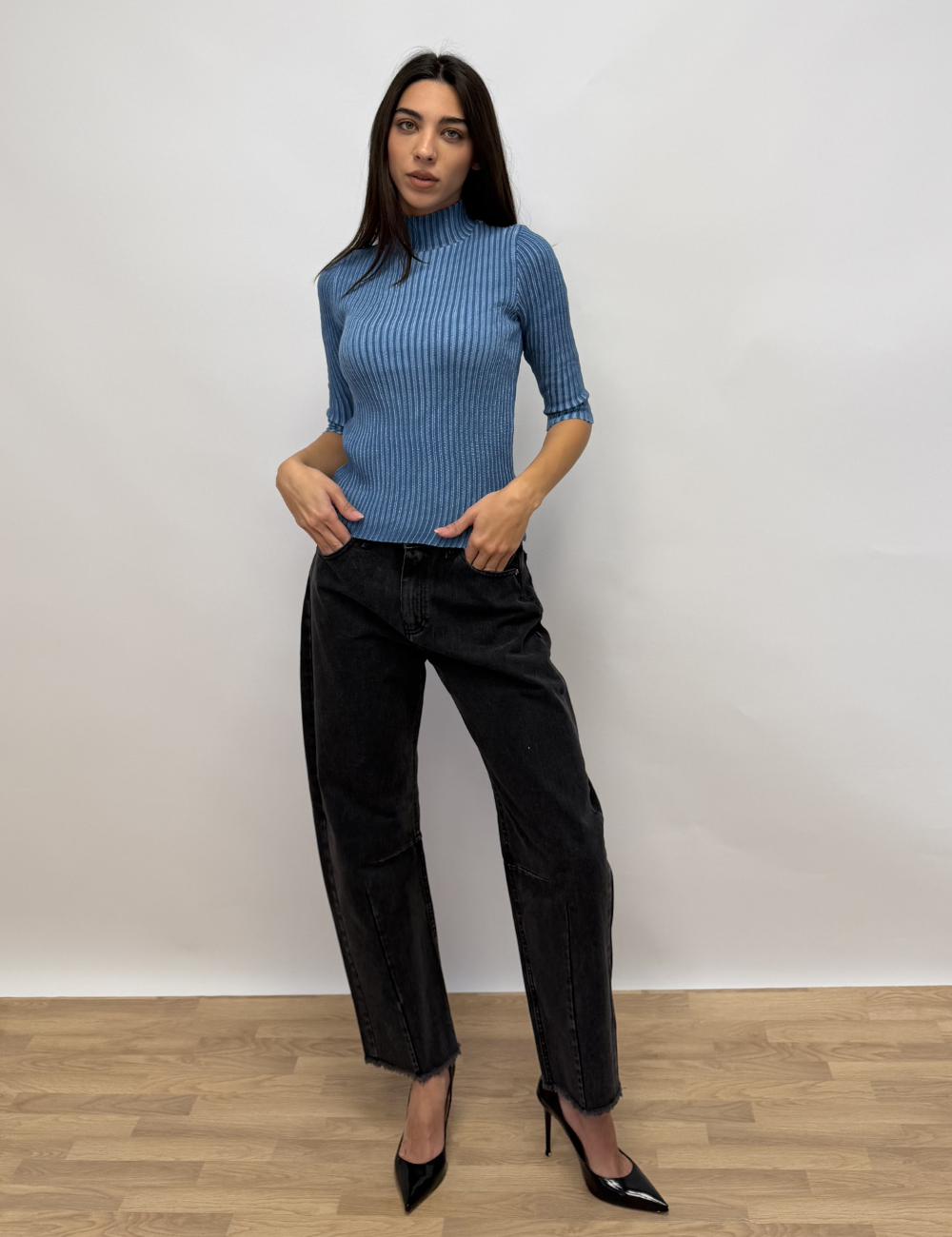 Two Tone Ribbed Top