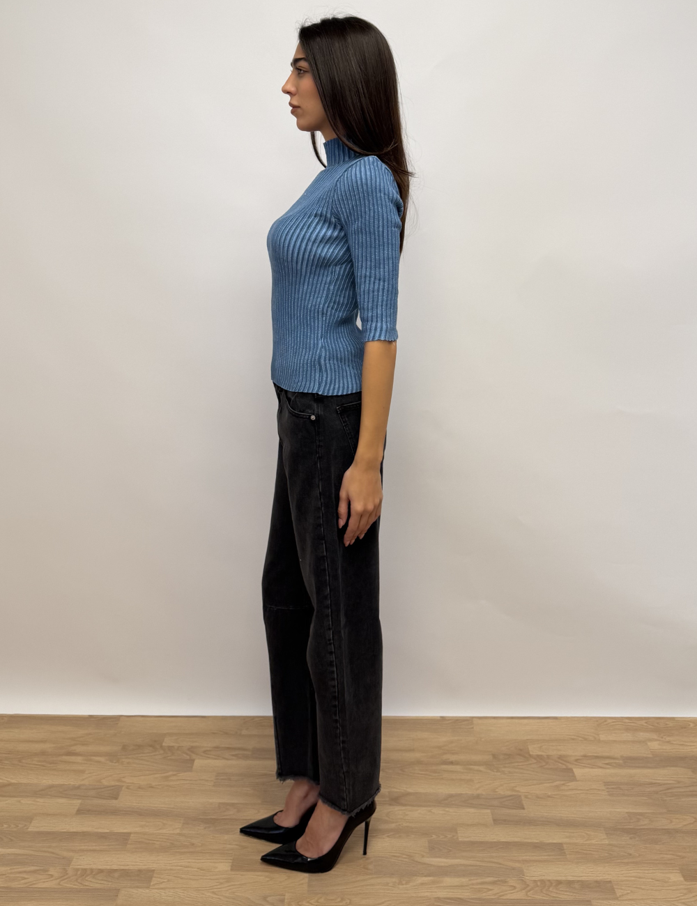 Two Tone Ribbed Top