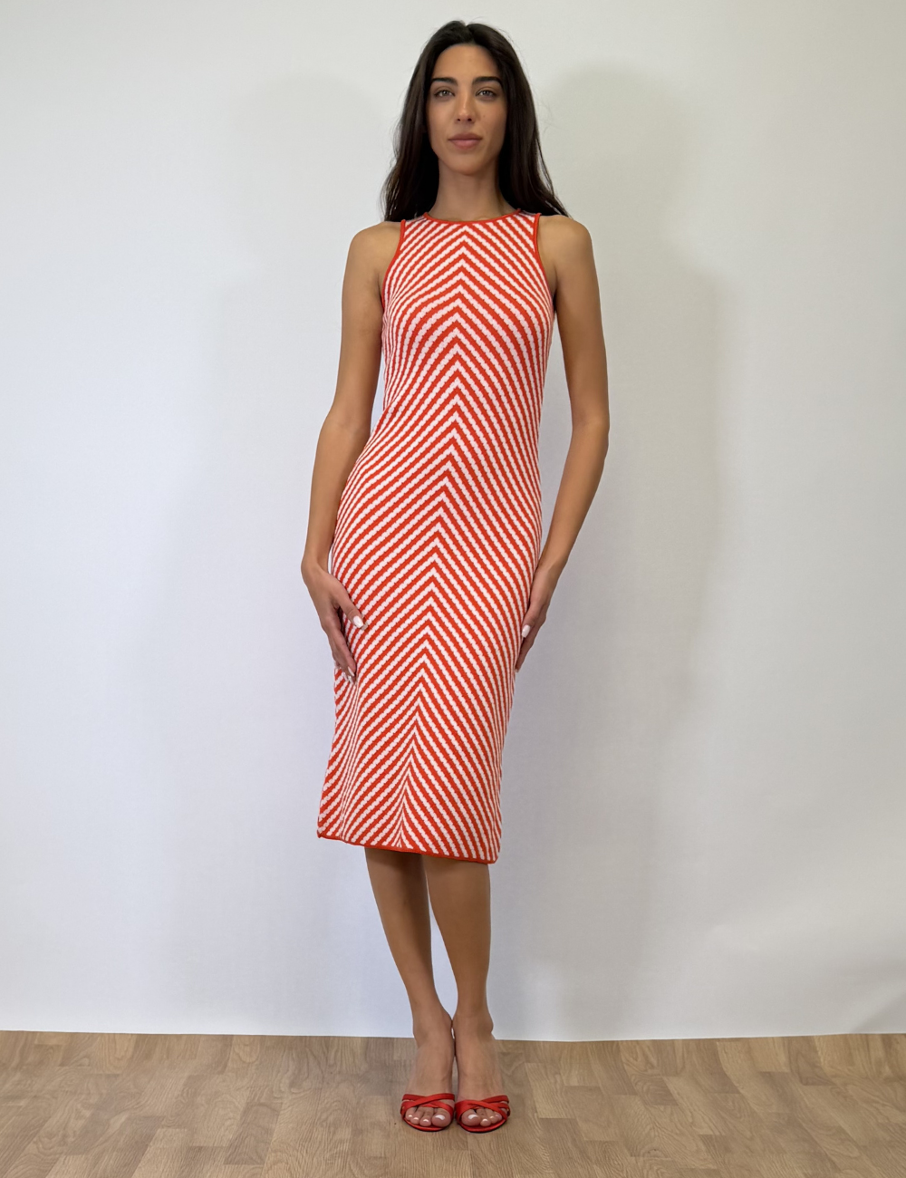 Striped Midi Knit Dress