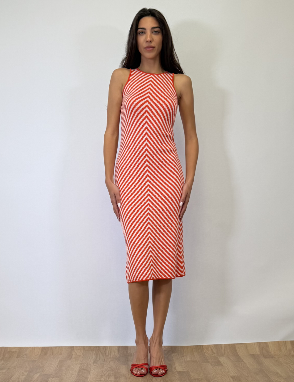 Striped Midi Knit Dress