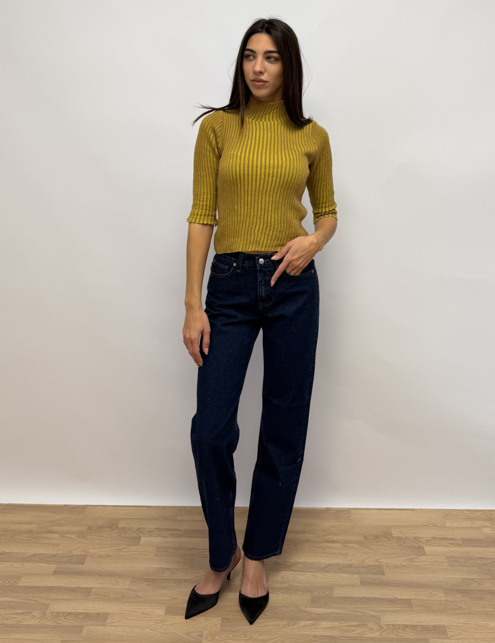 Two Tone Ribbed Top