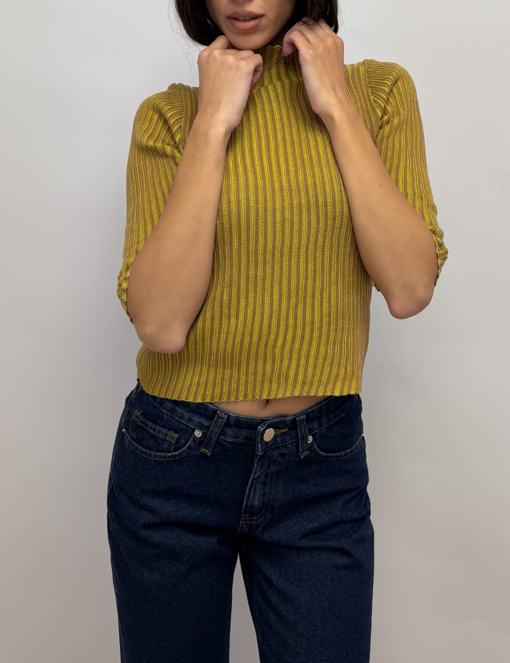 Two Tone Ribbed Top
