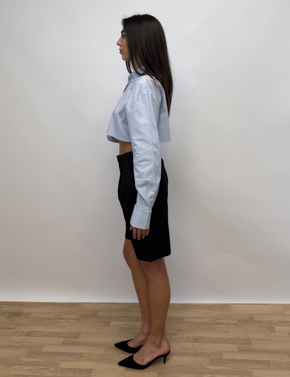 Deconstructed Cropped Shirt Top