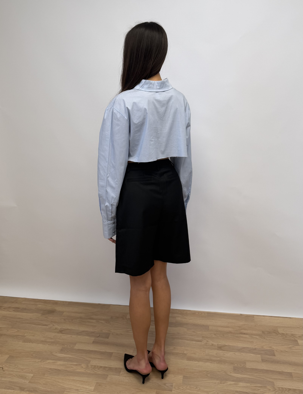 Deconstructed Cropped Shirt Top