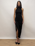 High Neck Dress With A Slit