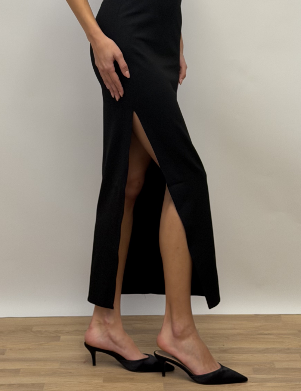 High Neck Dress With A Slit