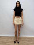 High Neck Cap-Sleeve Top