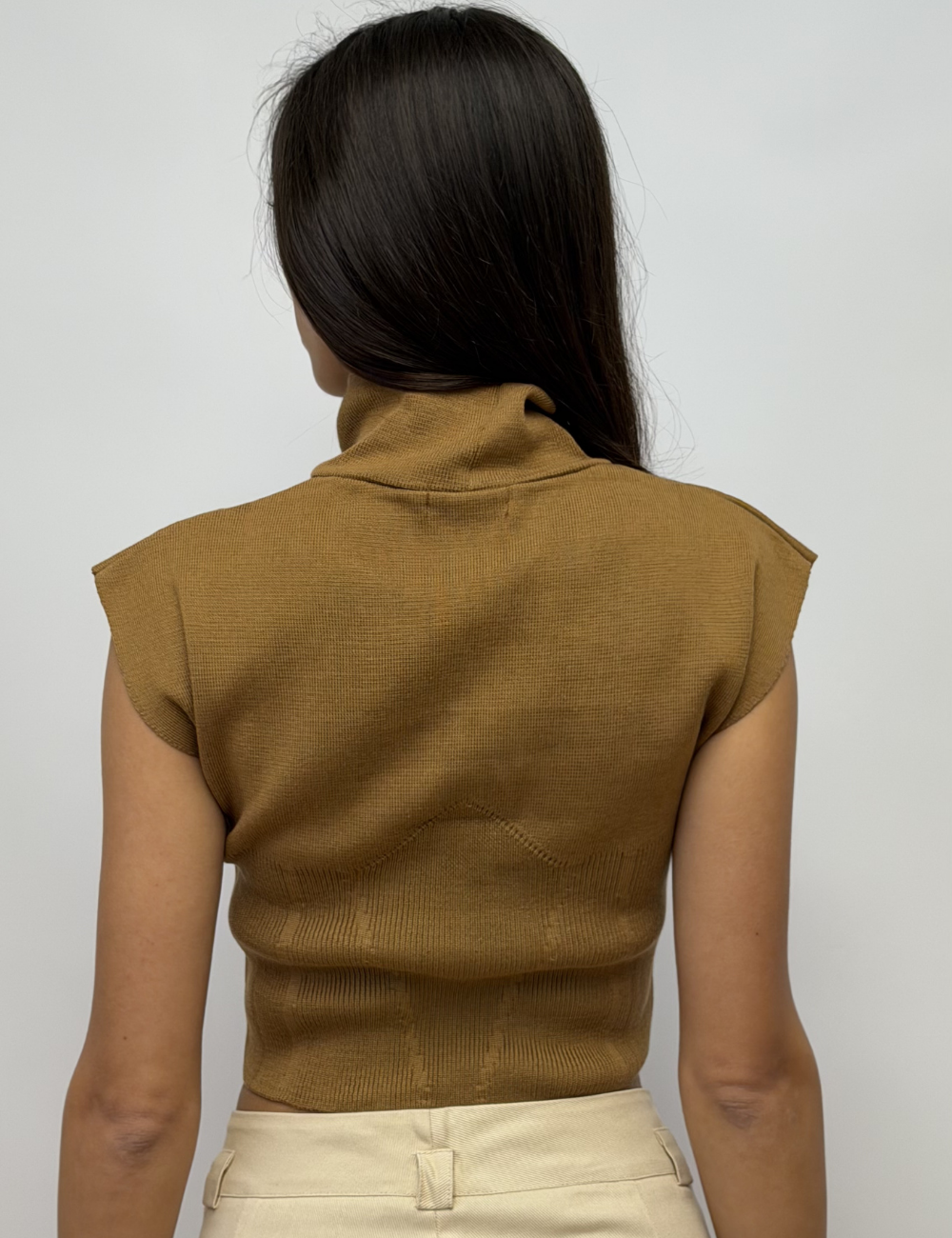 High Neck Cap-Sleeve Top