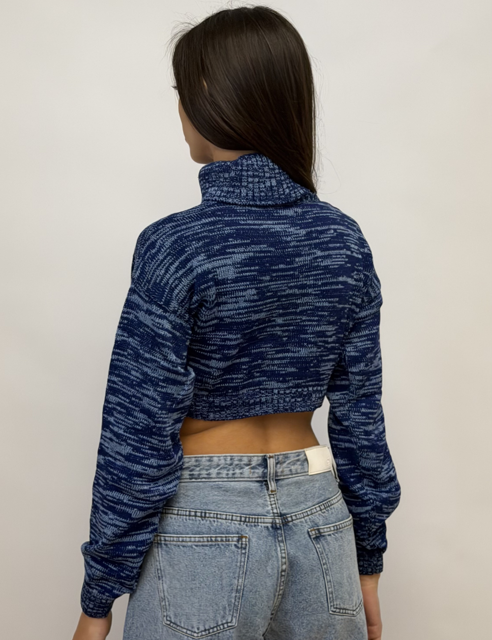 High Neck Knit Crop Top