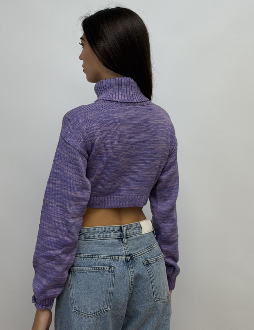 High Neck Knit Crop Top