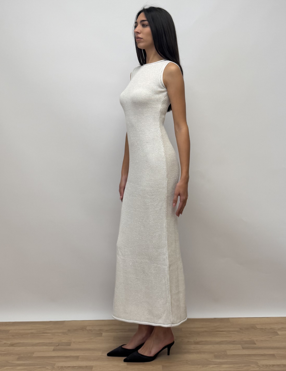 Knitted Maxi Dress With Lurex Thread
