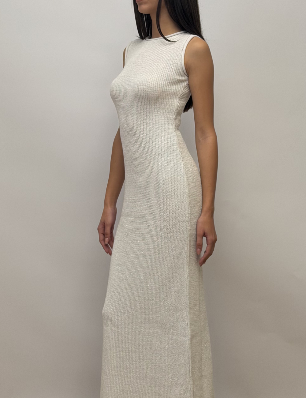 Knitted Maxi Dress With Lurex Thread