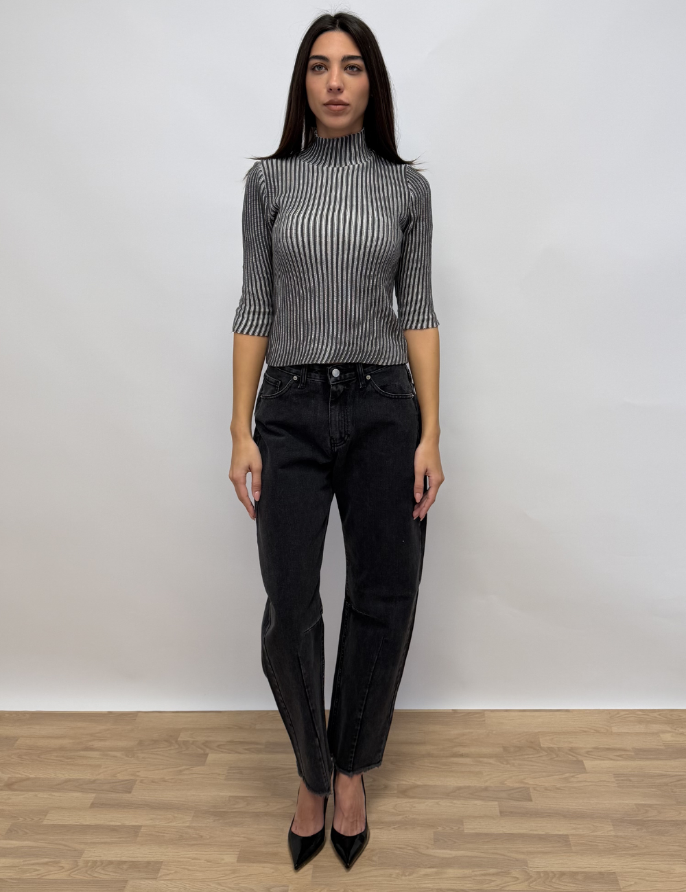 Two Tone Ribbed Top
